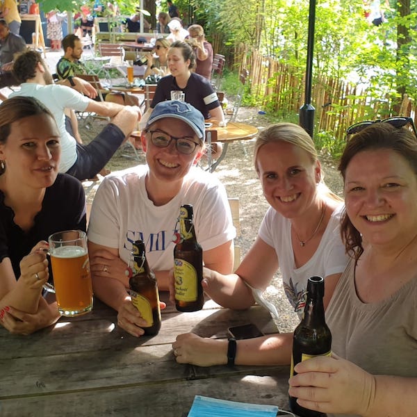 friends in a beer garden